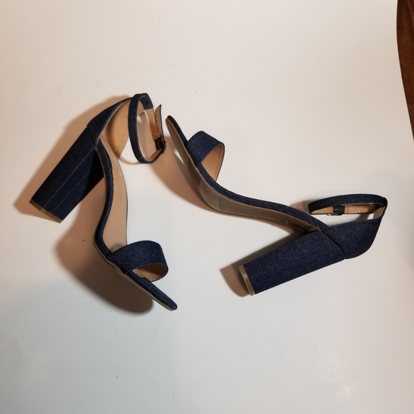 NWOT! Trash Blue Jeans Ankle Straps High Heel 9 - Picture 4 of 6